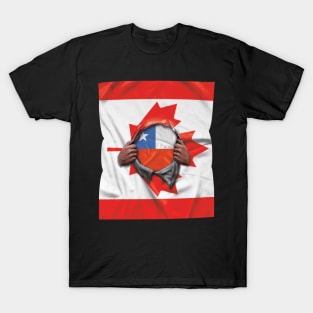 Chile Flag Canadian Flag Ripped - Gift for Chilean From Chile T-Shirt